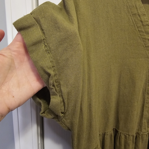 Universal Thread Olive Green V-Neck Dress - Picture 6 of 6